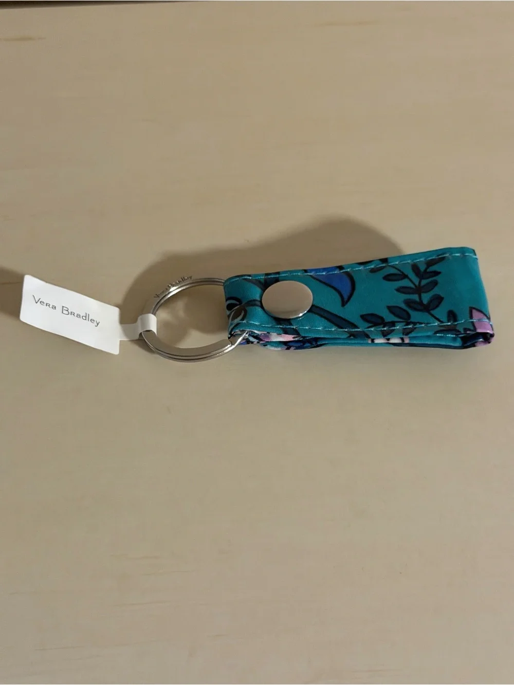 Vera Bradley-Loop Keychain in Peacock Garden (NWT)